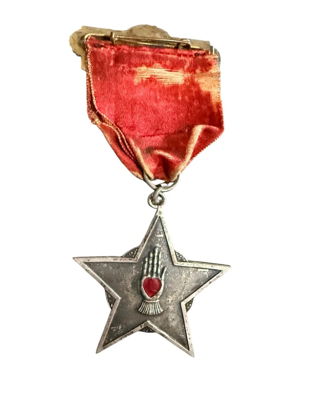 Antique Order of Odd Fellows (IOOF) medal, with Red Velvet Ribbon 1937